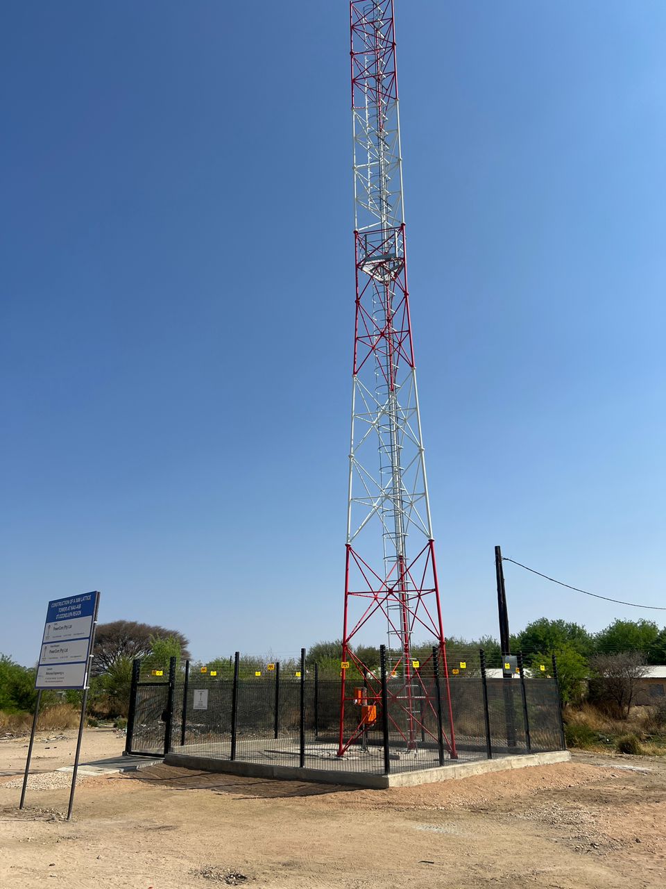 80m Guyed lattice tower construction