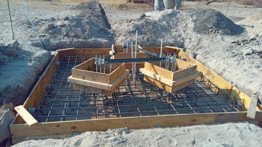 80m base construction for Telecom mast