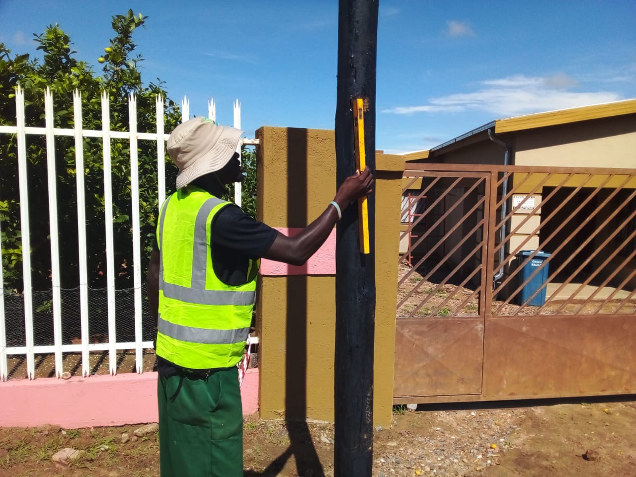 Pole installation over head fiber